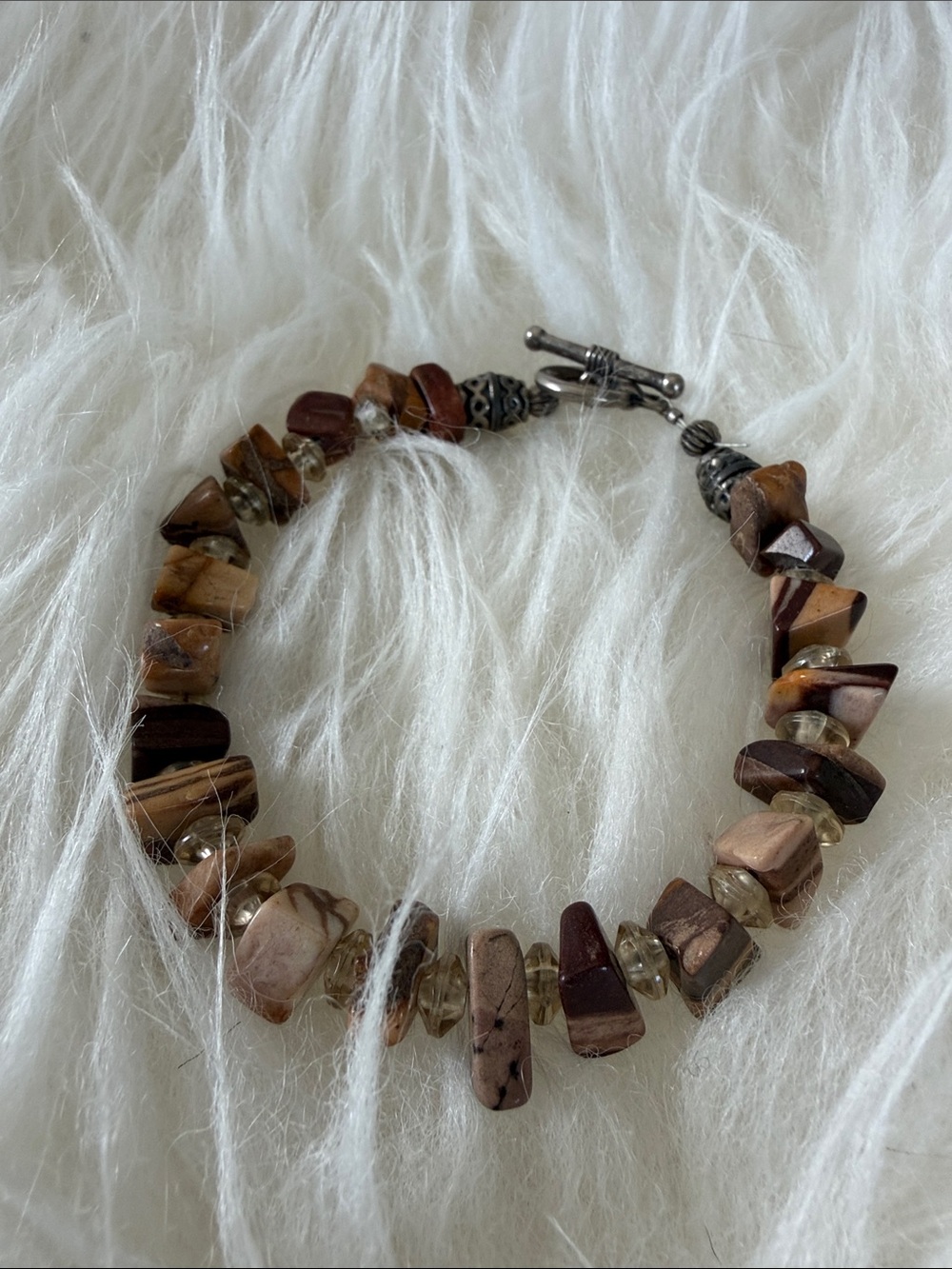 Natural Brown Jasper Chip Bead Bracelet - Women's Jewelry
